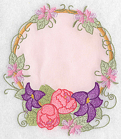 Embroidery Design: Lilies and peonies applique 5.69w X 4.96h