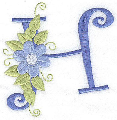 Embroidery Design: H large 4.51w X 4.65h