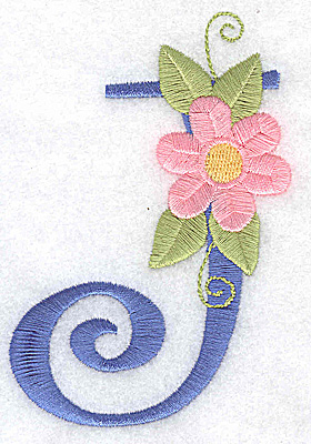 Embroidery Design: J large 2.75w X 4.07h