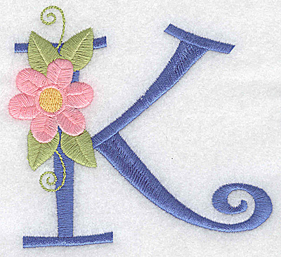 Embroidery Design: K large 4.07w X 3.72h