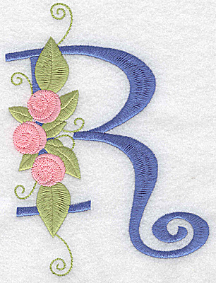 Embroidery Design: R large 4.16w X 5.51h