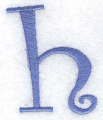 Embroidery Design: h lower case 1.67w X 2.00h