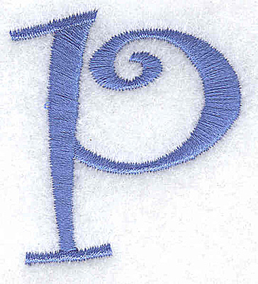 Embroidery Design: p lower case 1.64w X 1.81h