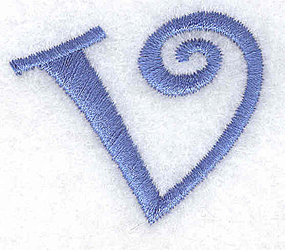 Embroidery Design: v lower case 1.67w X 1.42h