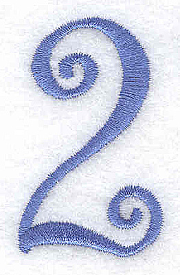 Embroidery Design: 2 number  1.20w X 2.03h