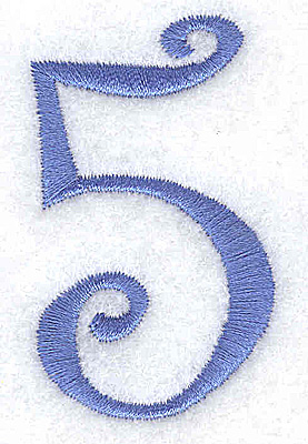 Embroidery Design: 5 number 1.33w X 2.19h