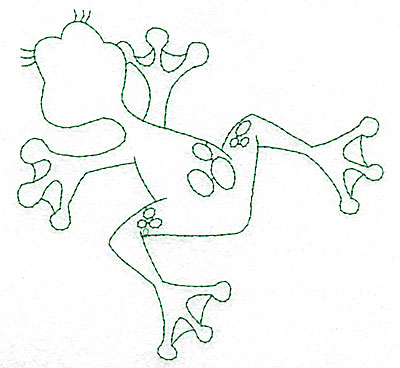 Embroidery Design: Frog jumping outlines 4.97w X 4.66h