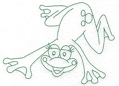 Embroidery Design: Frog swimming outlines 4.99w X 3.72h