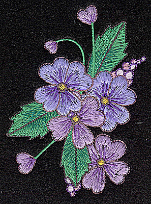 Embroidery Design: Violets 3.00w X 4.06h