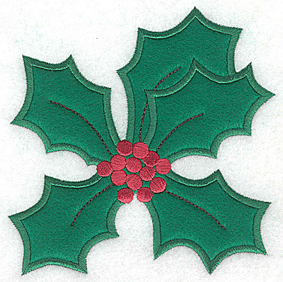 Embroidery Design: Holly applique B large 4.76w X 4.94h