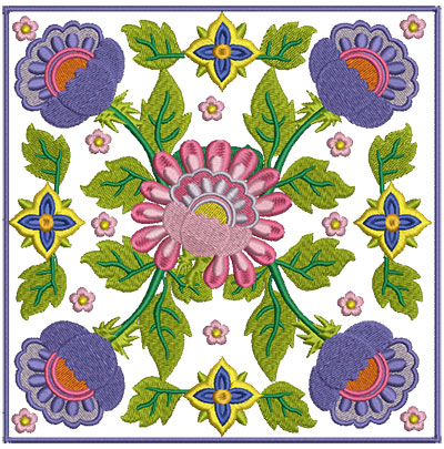 Embroidery Design: Floral Blocks 6 7.04w X 7.04h