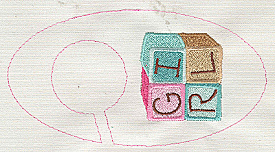 Embroidery Design: Closet dividers girls Building Blocks 5.40w X 2.91h