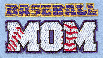 Embroidery Design: Baseball mom 3.89"w X 2.08"h