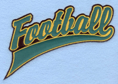 Embroidery Design: Football script applique6.60w X 5.00h