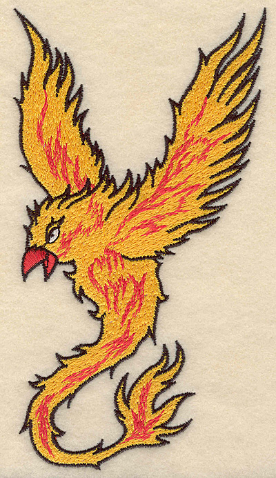 Embroidery Design: Phoenix medium 3.81"w X 7.00"h