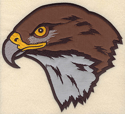 Embroidery Design: Hawk Head large double applique 8.13"w X 7.51"h