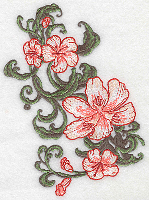 Embroidery Design: Lily cluster vertical Realistic  6.95"h x 4.97"w