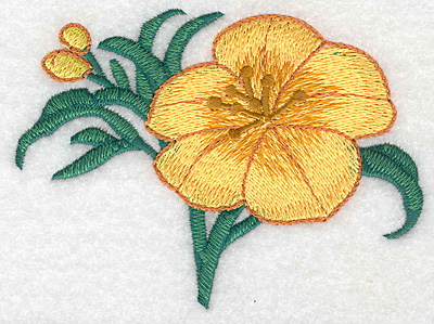 Embroidery Design: Yellow trumpet single large realistic  3.33"h x 4.52"w