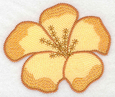 Embroidery Design: Yellow trumpet bloom large artistic  3.28"h x 3.87"w