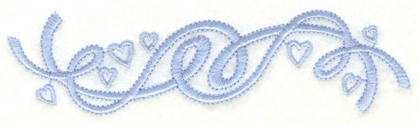 Embroidery Design: Ribbon with hearts5.00w X 1.33h