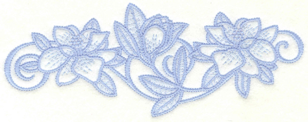 Embroidery Design: Magnolia border7.00w X 2.70h