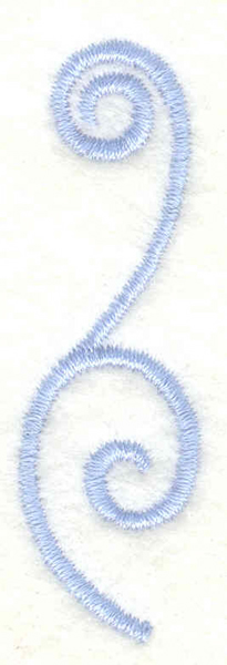 Embroidery Design: Scroll embellishment vertical0.71w X 2.39h