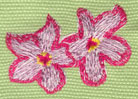 Embroidery Design: Two Heavenly Hibiscus 2 (small)1.72" x 1.27"