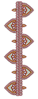 Embroidery Design: Henna border design 2 2.18w X 6.87h