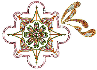 Embroidery Design: Henna flower 1 8.61w X 6.26h
