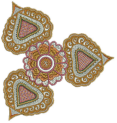Embroidery Design: Henna flower 7 4.69w X 4.93h