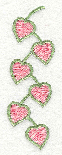 Embroidery Design: Heart Vine Short1.11 X 3.73h