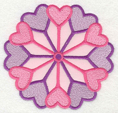 Embroidery Design: Heart Wheel Large applique3.82w X 3.66h