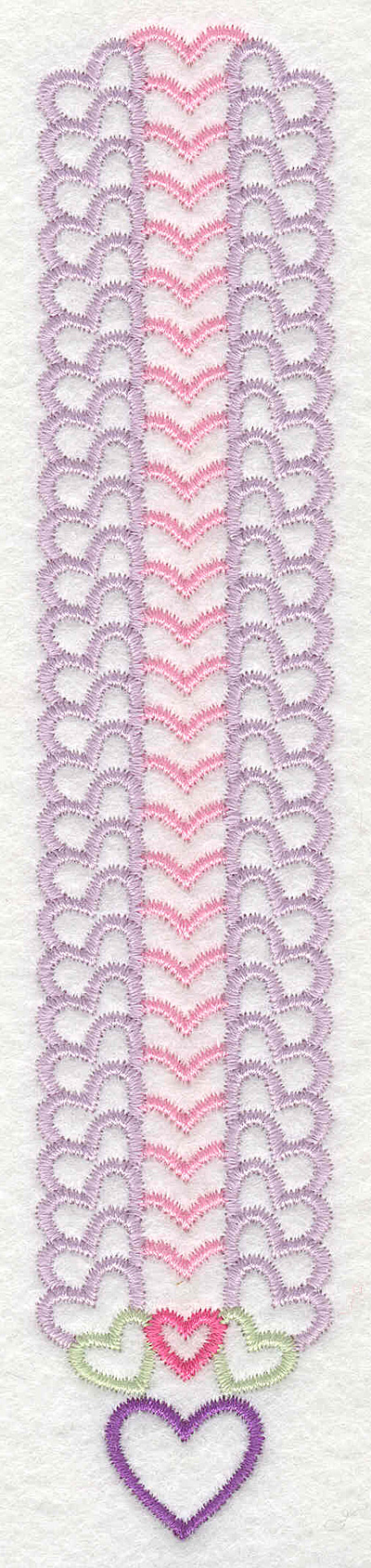 Embroidery Design: Hearts Stacked Colorful Large1.37w X 6.91h