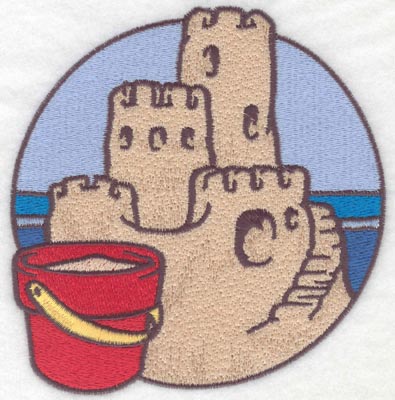 Embroidery Design: Sandcastle large5.34w X 5.59h