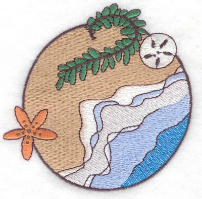 Embroidery Design: Waves on shore 3.90w X 3.84h