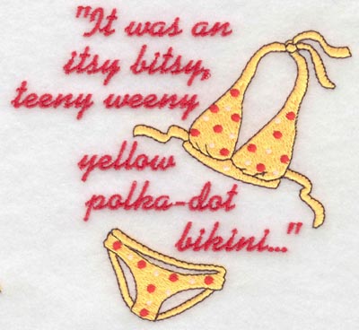 Embroidery Design: Bikini yellow polka dot4.82w X 4.48h