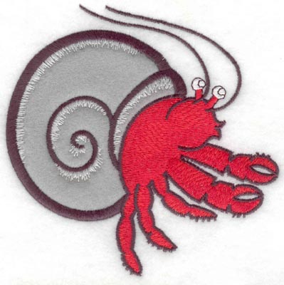 Embroidery Design: Hermit crab applique large4.96w X 4.99h