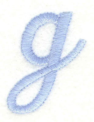 Embroidery Design: g lower case1.41w X 1.73h