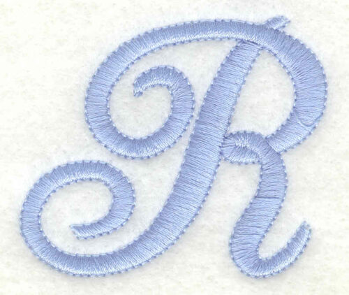 Embroidery Design: R upper case 2.35w X 2.01h