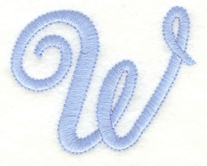 Embroidery Design: W upper case 2.54w X 1.97h