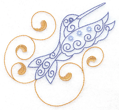 Embroidery Design: Hummingbird swirl D large 4.97w X 4.50h