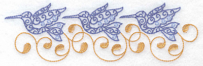 Embroidery Design: Hummingbird border 6.96w X 2.13h