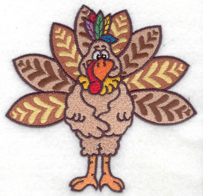 Embroidery Design: Thanksgiving turkey large 4.92w X 4.83h