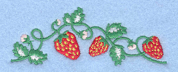 Embroidery Design: Strawberries1.29" x 3.50"