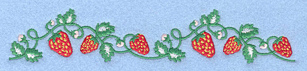 Embroidery Design: Strawberry border1.29" x 7.00"