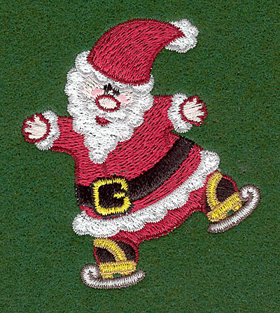 Embroidery Design: Santa on skates2.66w X 3.00h