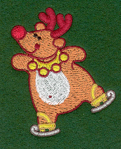 Embroidery Design: Reindeer on skates2.47w X 3.00h