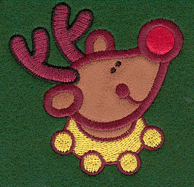 Embroidery Design: Reindeer head appliques right2.98w X 3.02h