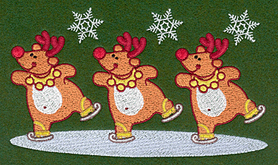 Embroidery Design: Skating reindeers6.99w X 3.98h