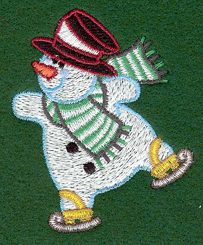 Embroidery Design: Skating snowman2.46w X 3.00h